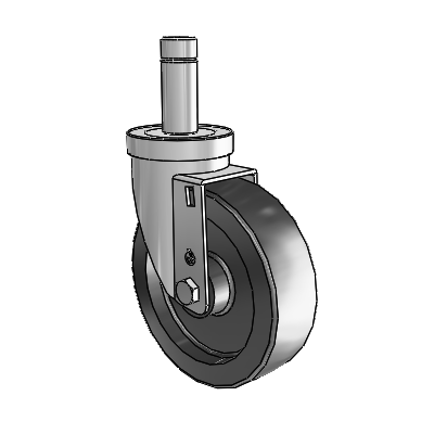 S30 Series Grip Ring Stainless Steel Swivel Caster with 5 x 1.5 Hi-Temp Resin Wheel