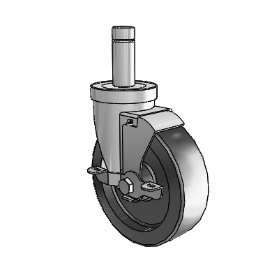 S30 Series Grip Ring Stainless Steel Swivel Caster with 5 x 1.5 Hi-Temp Resin Wheel and VertiLoc Brake
