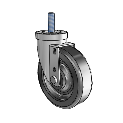 S30 Series Threaded Stem Stainless Steel Swivel Caster with 5 x 1.5 Phenolic Wheel