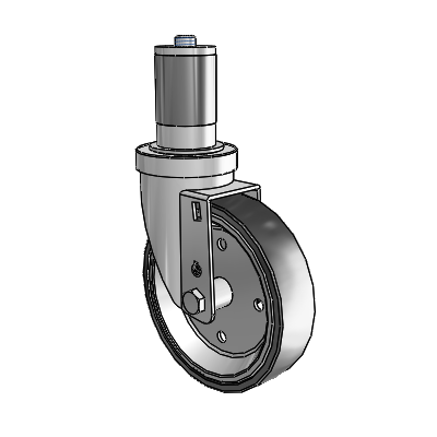 S30 Series Expanding Adapter Stainless Steel Swivel Caster with 5 x 1.25 Welded Disc Polyurethane Wheel