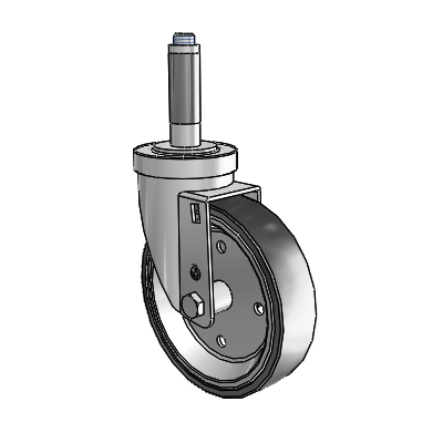 S30 Series Expanding Adapter Stainless Steel Swivel Caster with 5 x 1.25 Welded Disc Polyurethane Wheel