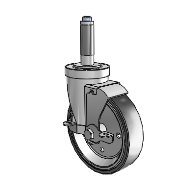 S30 Series Expanding Adapter Stainless Steel Swivel Caster with 5 x 1.25 Welded Disc Polyurethane Wheel and VertiLoc Brake