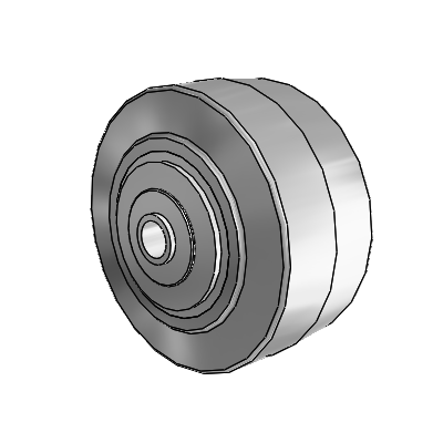Performa Rubber Flat Gray Tread Polyolefin 4 x 2 Wheel with PPBB Bearing