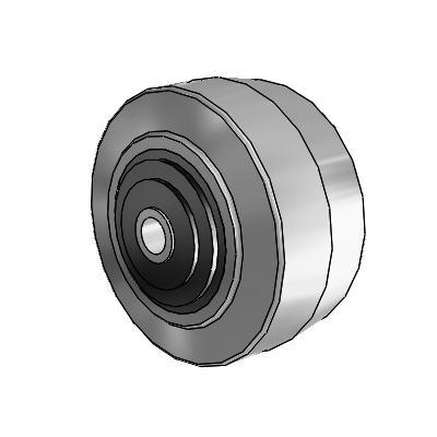 Performa Conductive Rubber Wheels Flat Grey Tread Polyolefin 4 x 2 with Roller Bearing