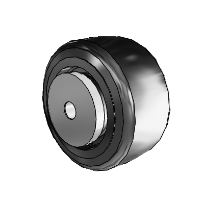 Trans-forma LT Flat Black Tread Thermoplastic Elastomer Polyolefin 4 x 2 Wheel with Pedestal Precision Ball Bearing