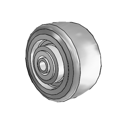 Trans-forma Flat Grey Tread Thermoplastic Elastomer Polyolefin 4 x 2 Wheel with Delrin Bearing