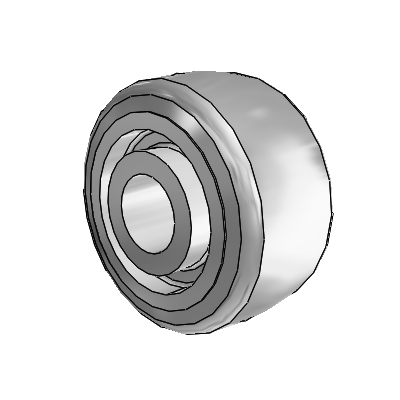 Trans-forma Flat Grey Tread Thermoplastic Elastomer Polyolefin 4 x 2 Wheel with Without Bearing