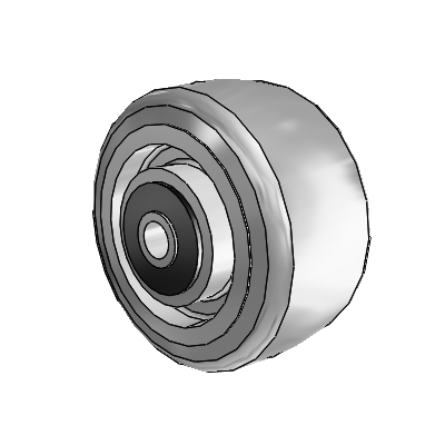 Trans-forma Flat Grey Tread Thermoplastic Elastomer Polyolefin 4 x 2 Wheel with Roller Bearing
