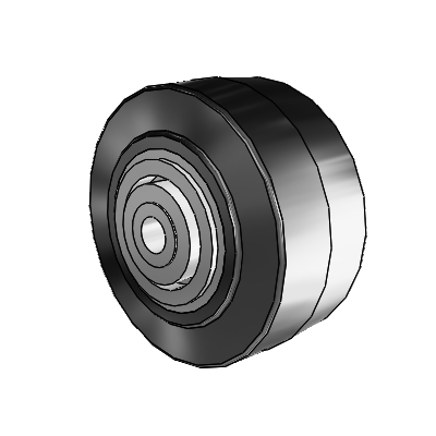 Performa Rubber Flat Black Tread Polyolefin 4 x 2 Wheel with Precision Sealed Ball Bearing