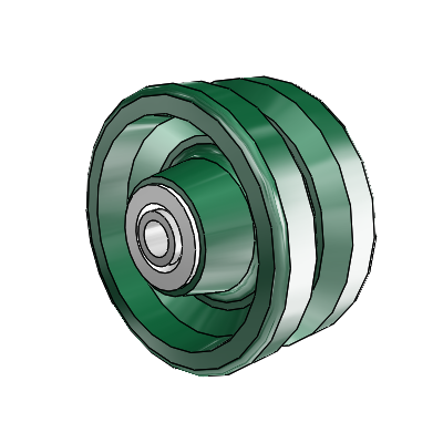 V-Groove Cast Iron 4 x 2 Wheel with Delrin Bearing