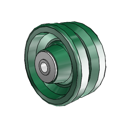 V-Groove Cast Iron 4 x 2 Wheel with Roller Bearing