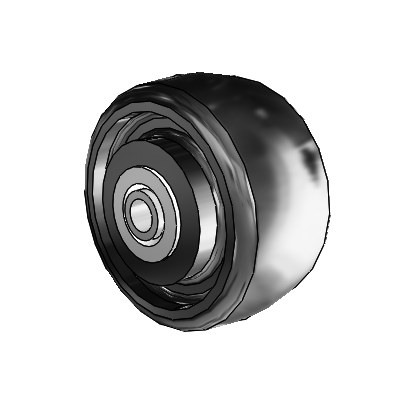 Endura Elastomer Monoformed Elastomer 4 x 2 Wheel with Delrin Bearing