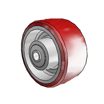 Moldon Polyurethane (Aluminum Core) 4 x 2 Wheel with Pedestal Precision Ball Bearing