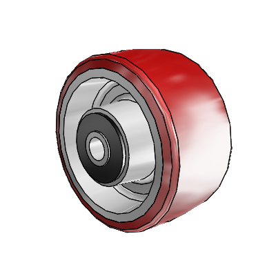 Moldon Polyurethane (Aluminum Core) 4 x 2 Wheel with Roller Bearing