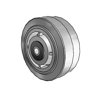 Performa Rubber Flat Gray Tread Polyolefin 5 x 2 Wheel with Roller Bearing