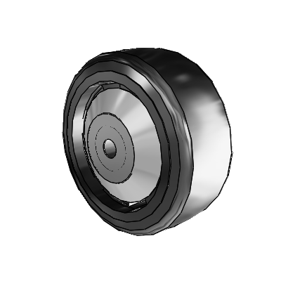 Trans-forma LT Flat Black Tread Thermoplastic Elastomer Polyolefin 5 x 2 Wheel with Without Bearing