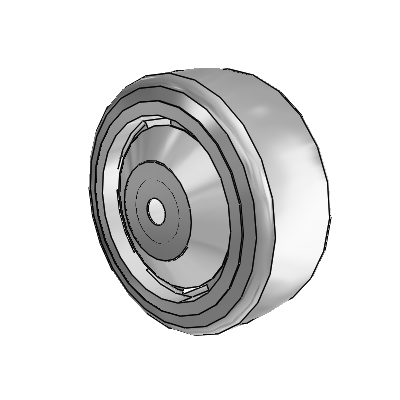 Trans-forma Flat Grey Tread Thermoplastic Elastomer Polyolefin 5 x 2 Wheel with Without Bearing