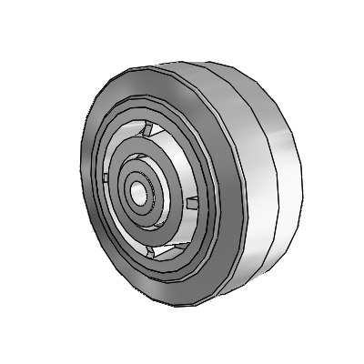 Performa Rubber Flat Gray Tread Polyolefin 5 x 2 Wheel with Precision Sealed Ball Bearing