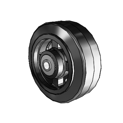 Moldon Rubber Cast Iron 5 x 2 Wheel with PPBB Bearing