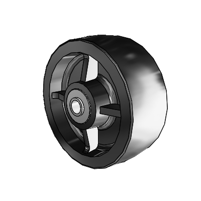 Polyolefin 5 x 2 Wheel with Pedestal Precision Ball Bearing