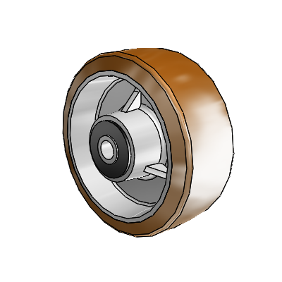 Moldon Nylon Aluminum 5 x 2 Wheel with Roller Bearing