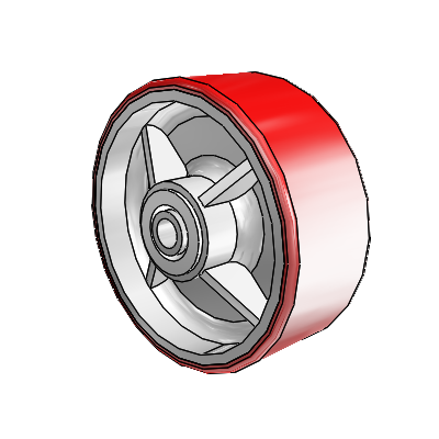 Moldon Polyurethane (Cast Iron Core) 5 x 2 Wheel with Delrin Bearing