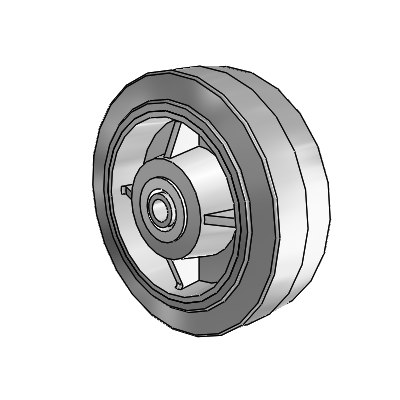 Performa Rubber Flat Gray Tread Polyolefin 6 x 2 Wheel with Delrin Bearing
