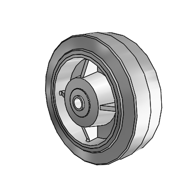 Performa Rubber Flat Gray Tread Polyolefin 6 x 2 Wheel with PPBB Bearing