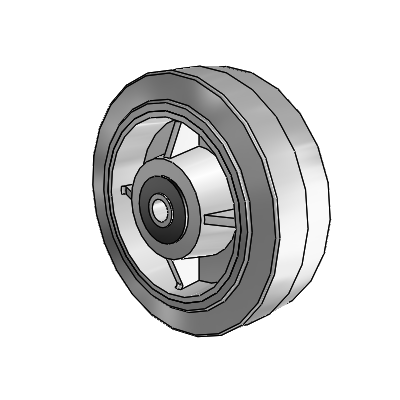 Performa Rubber Flat Gray Tread Polyolefin 6 x 2 Wheel with Roller Bearing