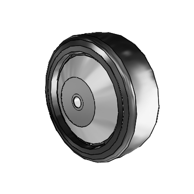 Trans-forma LT Flat Black Tread Thermoplastic Elastomer Polyolefin 6 x 2 Wheel with Roller Bearing
