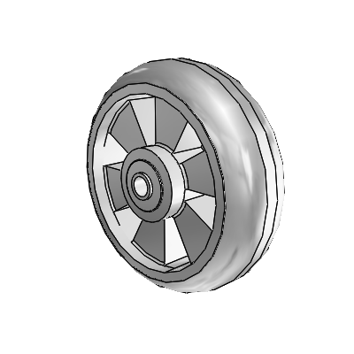 Trans-forma HD Round Grey Tread Thermoplastic Elastomer Polyolefin 6 x 2 Wheel with Pedestal Precision Ball Bearing