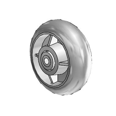 Performa Rubber Round Gray Tread Polyolefin 6 x 2 Wheel with Precision Sealed Ball Bearing