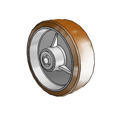 Moldon Nylon Aluminum 6 x 2 Wheel with Delrin Bearing