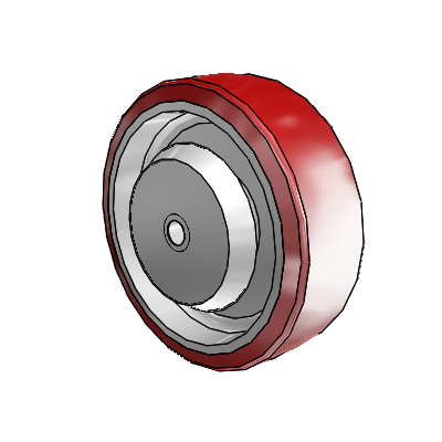 Moldon Polyurethane (Aluminum Core) 6 x 2 Wheel with Roller Bearing