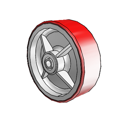 Moldon Polyurethane (Cast Iron Core) 6 x 2 Wheel with Delrin Bearing