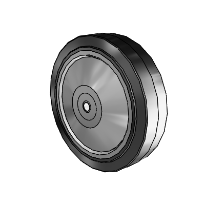 Performa Rubber Flat Black Tread Polyolefin 8 x 2 Wheel with PPBB Bearing