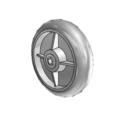 Performa Rubber Round Gray Tread Polyolefin 8 x 2 Wheel with Delrin Bearing