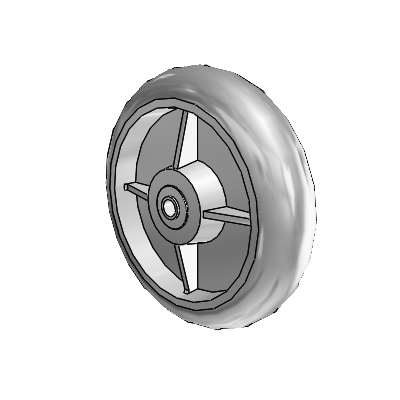 Performa Rubber Round Gray Tread Polyolefin 8 x 2 Wheel with PPBB Bearing