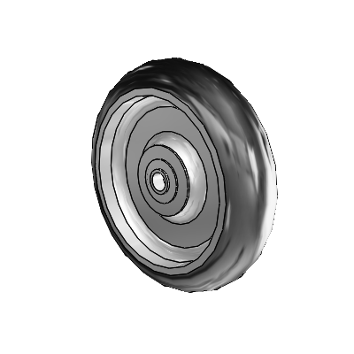Performa Hand Truck Wheels Round Black Tread (Offset Hub) Polyolefin 8 x 2 with Pedestal Precision Ball Bearing