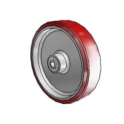Moldon Polyurethane (Aluminum Core) 8 x 2 Wheel with Delrin Bearing