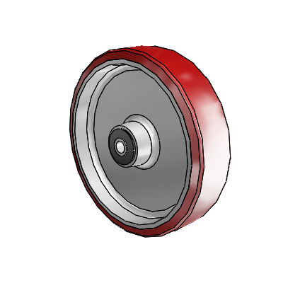 Moldon Polyurethane (Aluminum Core) 8 x 2 Wheel with Roller Bearing