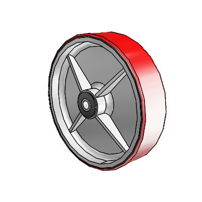 Moldon Polyurethane (Cast Iron Core) 8 x 2 Wheel with Roller Bearing