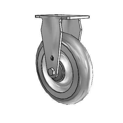 30 Series Top Plate Zinc Rigid Caster with 6 x 1.25 PolyLock (Grey) Wheel