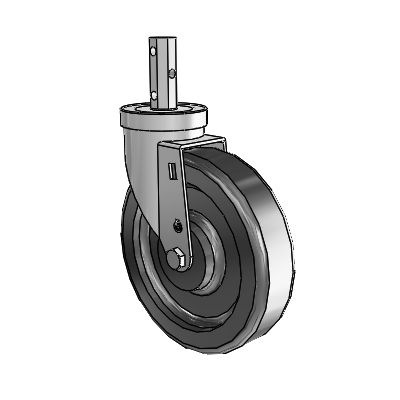 30 Series Octagon Stem Zinc Swivel Caster with 6 x 1.5 Phenolic Wheel