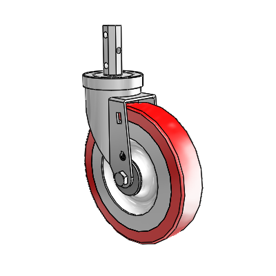 30 Series Octagon Stem Zinc Swivel Caster with 6 x 1.25 Advantage Heat (Flat) Wheel