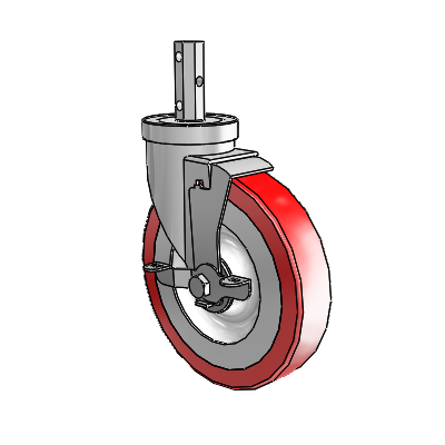 30 Series Octagon Stem Zinc Swivel Caster with 6 x 1.25 Advantage Heat (Flat) Wheel and VertiLoc Brake