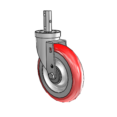 30 Series Octagon Stem Zinc Swivel Caster with 6 x 1.25 Advantage Heat (Round) Wheel