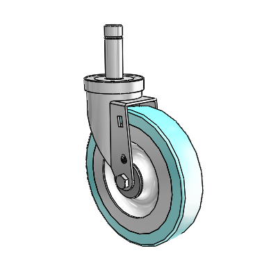 30 Series Grip Ring Zinc Swivel Caster with 6 x 1.25 Advantage Health Wheel