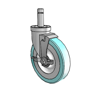 30 Series Grip Ring Zinc Swivel Caster with 6 x 1.25 Advantage Health Wheel and VertiLoc Brake