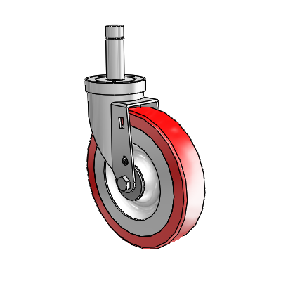 30 Series Grip Ring Zinc Swivel Caster with 6 x 1.25 Advantage Heat (Flat) Wheel